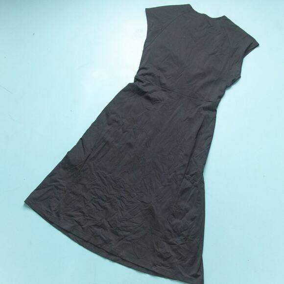 Patagonia Bandha Dark Gray Stretch Knit Knot Front Knee Length Dress Size Medium - Picture 5 of 5